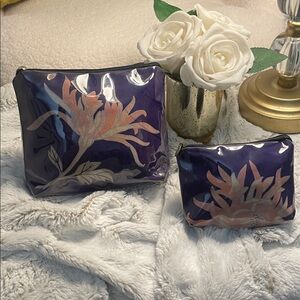 Floral Purple Cosmetic Bags Set